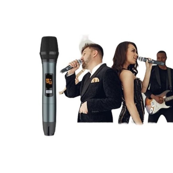 Wireless Microphone UHF Metal Dual Handheld Cordless Dynamic Mic